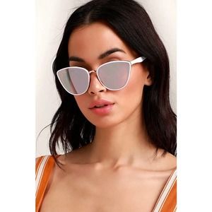 Nordstrom Cat Eye White Rose Gold UV Sunglasses Retro Oversized Summer